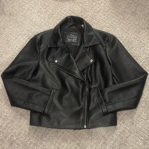 Levi's | Black Faux Leather Biker Jacket | Size S